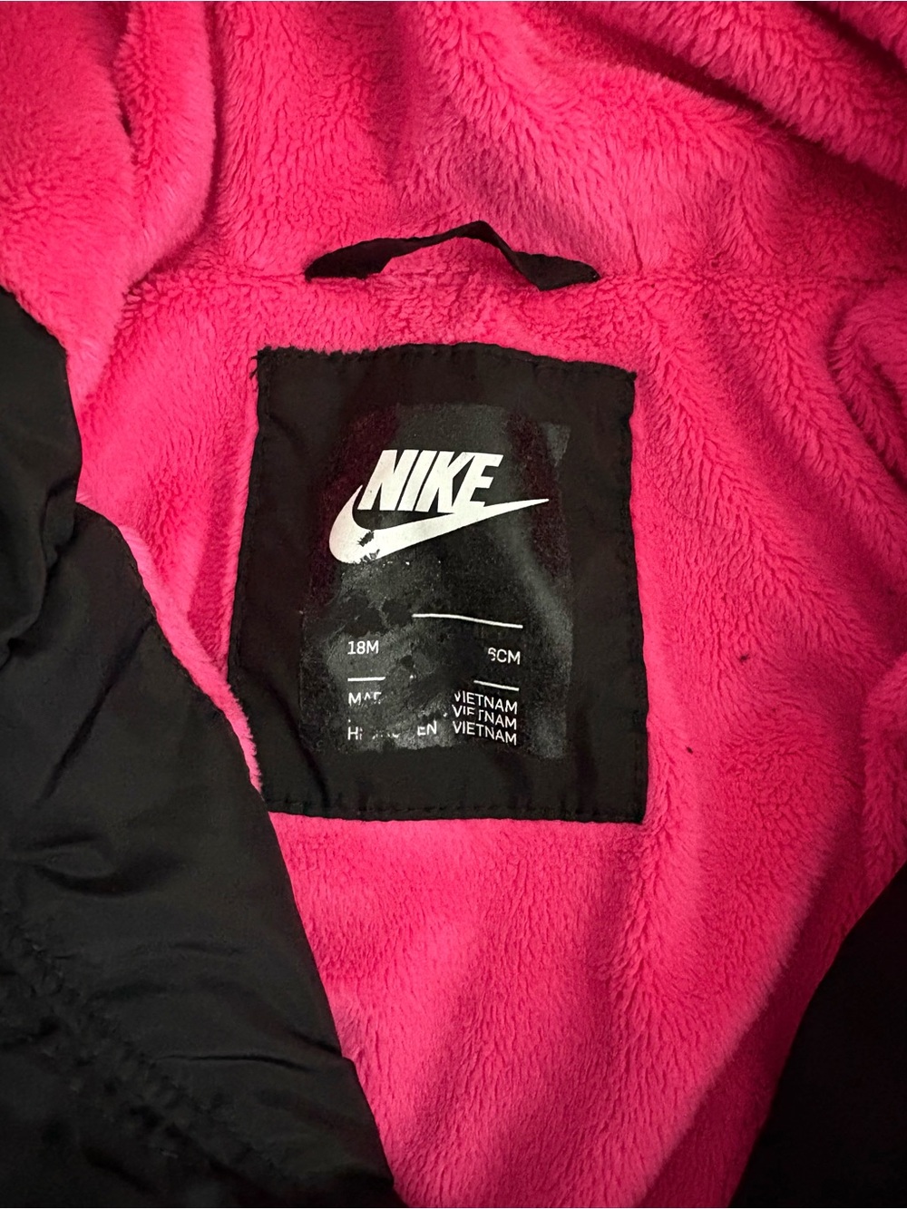 Nike Black Jacket with Hot Pink Hooded Lining & Logo - Picture 3 of 3